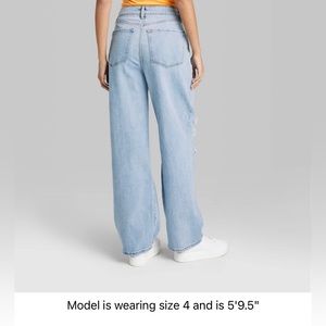 Super High-rise baggy jeans, light wash size 8